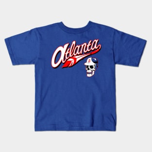 Atlanta Braves retro full script Kids T-Shirt